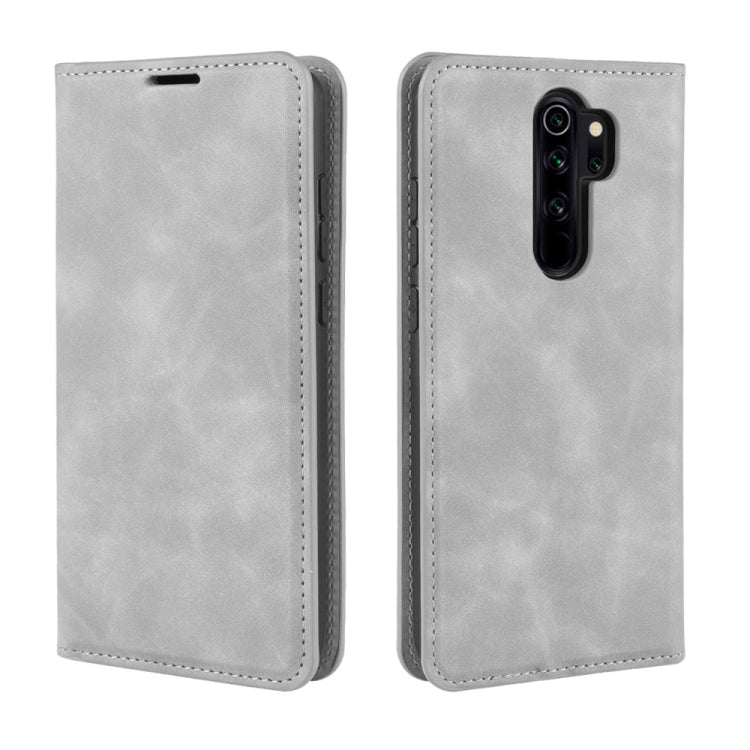 For Xiaomi Redmi Note 8 Pro Retro-skin Business Magnetic Suction Leather Case with Holder & Card Slots & Wallet