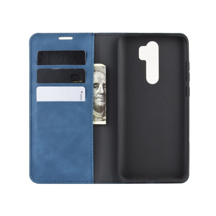 For Xiaomi Redmi Note 8 Pro Retro-skin Business Magnetic Suction Leather Case with Holder & Card Slots & Wallet
