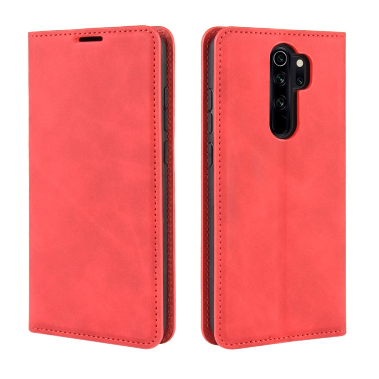 For Xiaomi Redmi Note 8 Pro Retro-skin Business Magnetic Suction Leather Case with Holder & Card Slots & Wallet