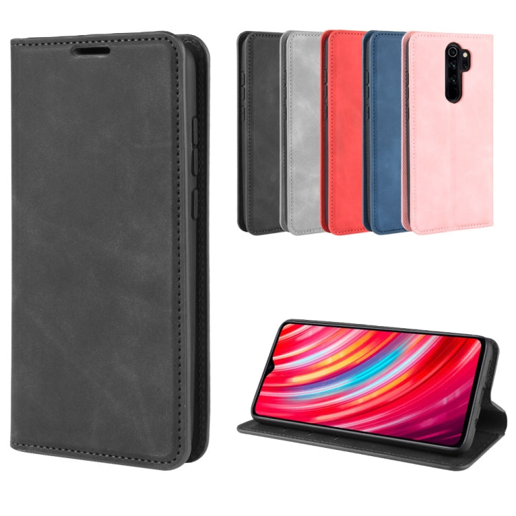For Xiaomi Redmi Note 8 Pro Retro-skin Business Magnetic Suction Leather Case with Holder & Card Slots & Wallet