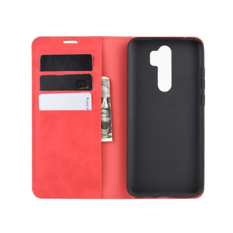 For Xiaomi Redmi Note 8 Pro Retro-skin Business Magnetic Suction Leather Case with Holder & Card Slots & Wallet
