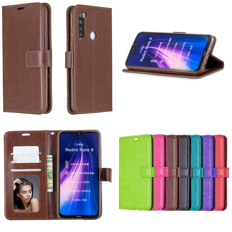 For Xiaomi Redmi Note 8 Crazy Horse Texture Horizontal Flip Leather Case with Holder & Card Slots & Wallet & Photo Frame