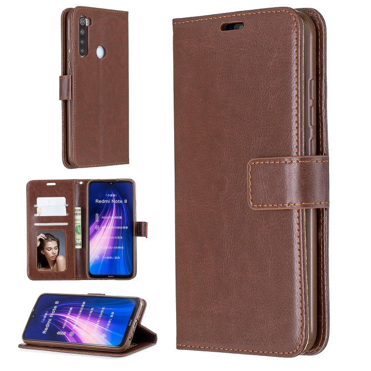 For Xiaomi Redmi Note 8 Crazy Horse Texture Horizontal Flip Leather Case with Holder & Card Slots & Wallet & Photo Frame