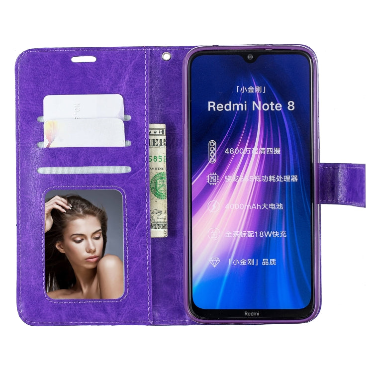 For Xiaomi Redmi Note 8 Crazy Horse Texture Horizontal Flip Leather Case with Holder & Card Slots & Wallet & Photo Frame