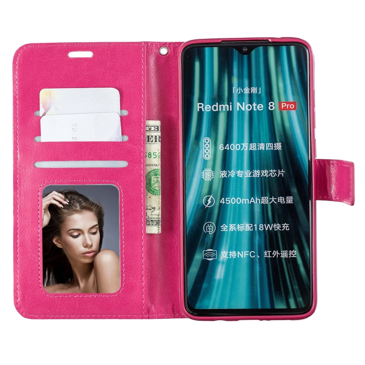 For Xiaomi Redmi Note 8 Pro Crazy Horse Texture Horizontal Flip Leather Case with Holder & Card Slots & Wallet & Photo Frame