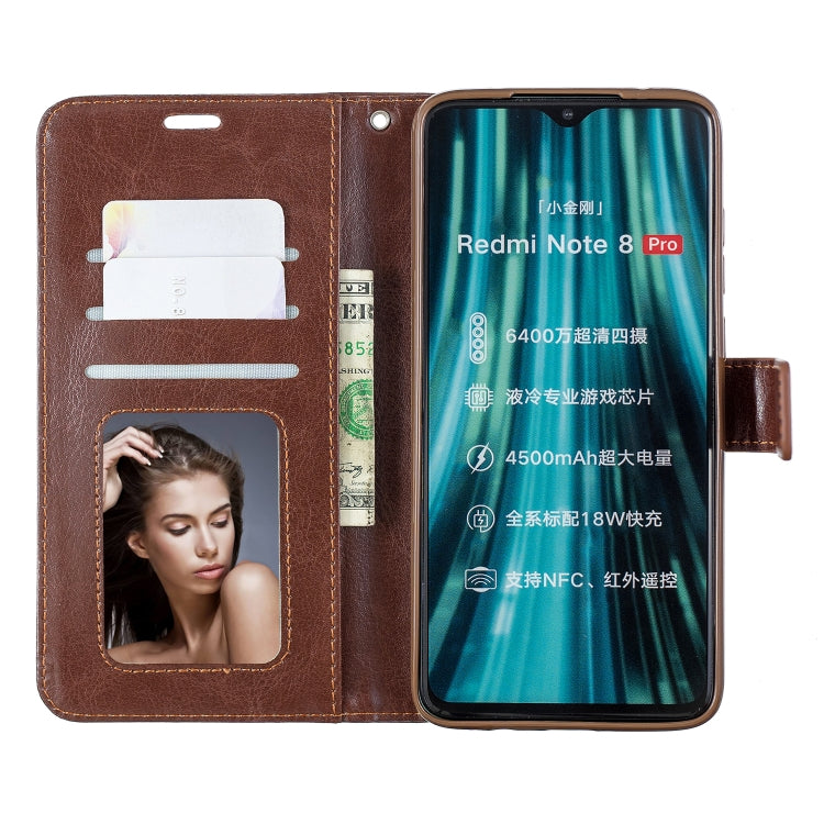 For Xiaomi Redmi Note 8 Pro Crazy Horse Texture Horizontal Flip Leather Case with Holder & Card Slots & Wallet & Photo Frame