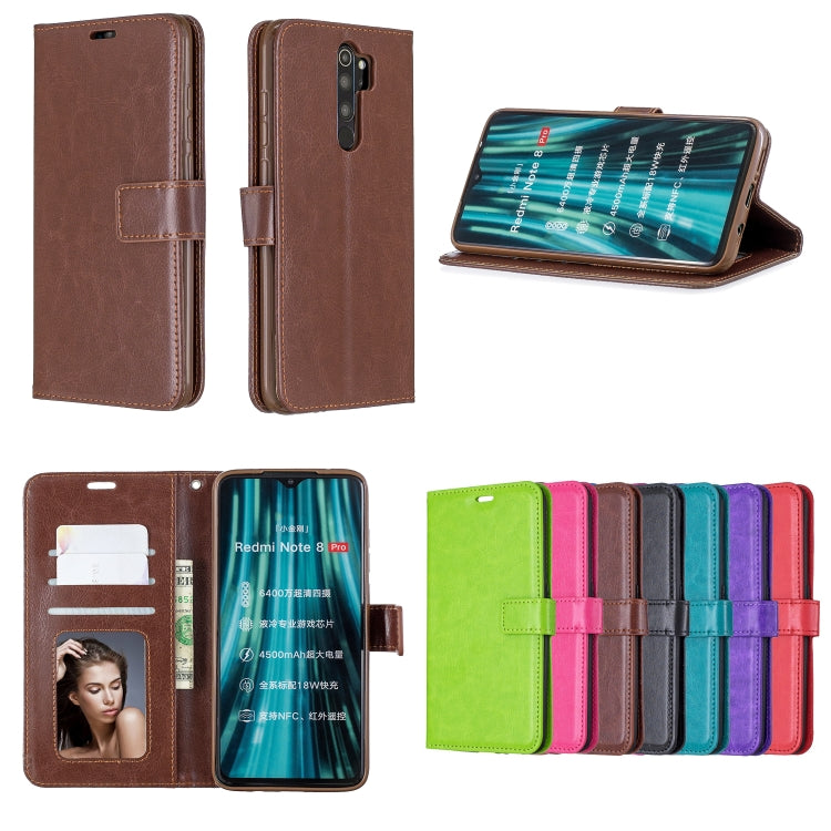For Xiaomi Redmi Note 8 Pro Crazy Horse Texture Horizontal Flip Leather Case with Holder & Card Slots & Wallet & Photo Frame