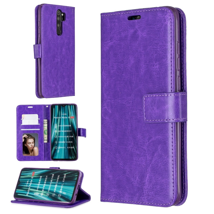 For Xiaomi Redmi Note 8 Pro Crazy Horse Texture Horizontal Flip Leather Case with Holder & Card Slots & Wallet & Photo Frame