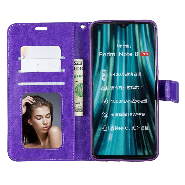 For Xiaomi Redmi Note 8 Pro Crazy Horse Texture Horizontal Flip Leather Case with Holder & Card Slots & Wallet & Photo Frame