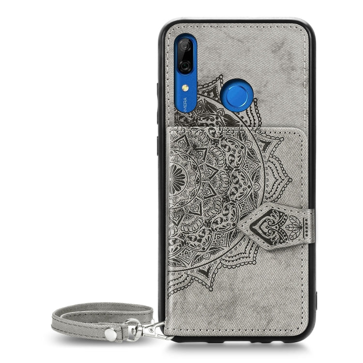 For Huawei P Smart Z Mandala Embossed Magnetic Cloth PU + TPU + PC Case with Holder & Card Slots & Wallet & Photo Frame & Strap