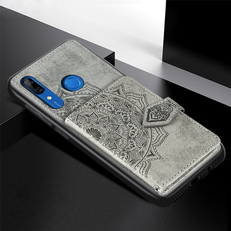 For Huawei P Smart Z Mandala Embossed Magnetic Cloth PU + TPU + PC Case with Holder & Card Slots & Wallet & Photo Frame & Strap