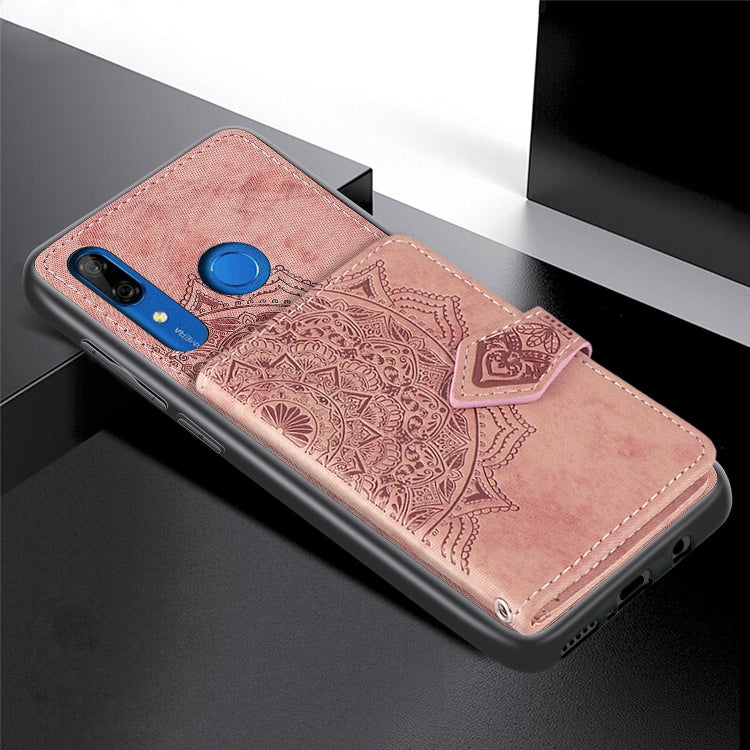For Huawei P Smart Z Mandala Embossed Magnetic Cloth PU + TPU + PC Case with Holder & Card Slots & Wallet & Photo Frame & Strap