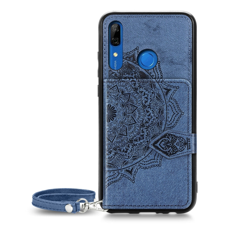 For Huawei P Smart Z Mandala Embossed Magnetic Cloth PU + TPU + PC Case with Holder & Card Slots & Wallet & Photo Frame & Strap