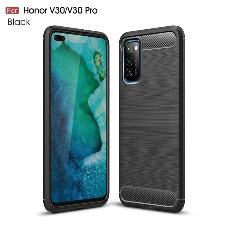 For Huawei Honor V30 / V30 Pro Brushed Texture Carbon Fiber TPU Case