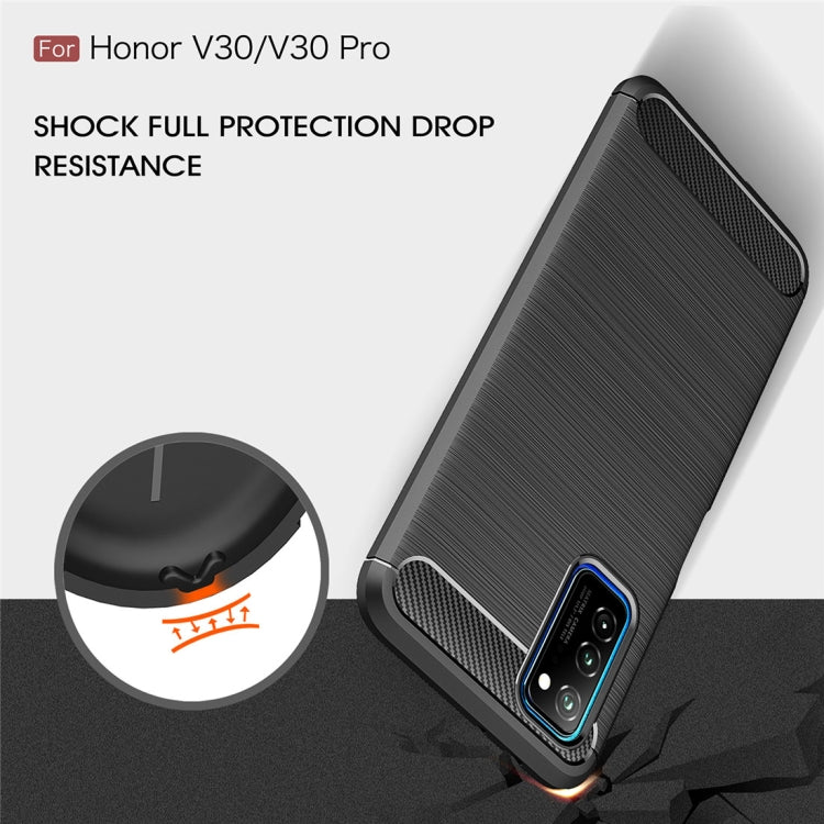 For Huawei Honor V30 / V30 Pro Brushed Texture Carbon Fiber TPU Case