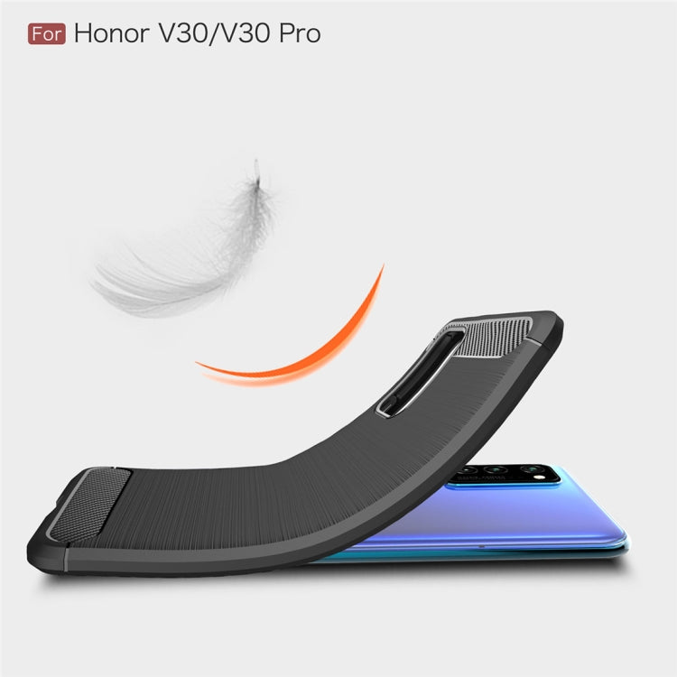 For Huawei Honor V30 / V30 Pro Brushed Texture Carbon Fiber TPU Case