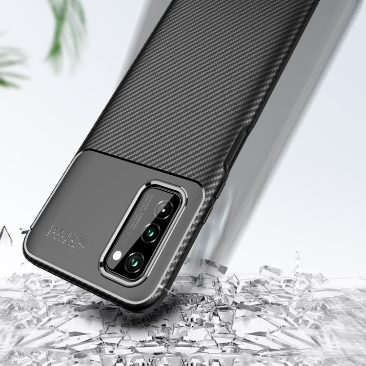For Huawei Honor V30 Carbon Fiber Texture Shockproof TPU Case(Black)