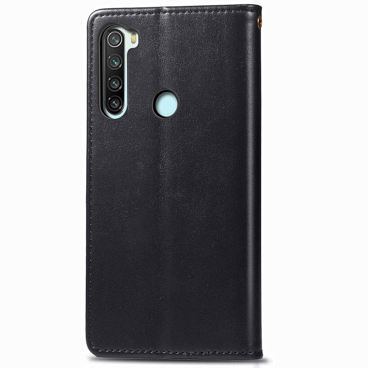 For Xiaomi Redmi Note 8T Retro Solid Color Leather Buckle Mobile Phone Protection Leather Case with Photo Frame & Card Slot & Wallet & Bracket Function