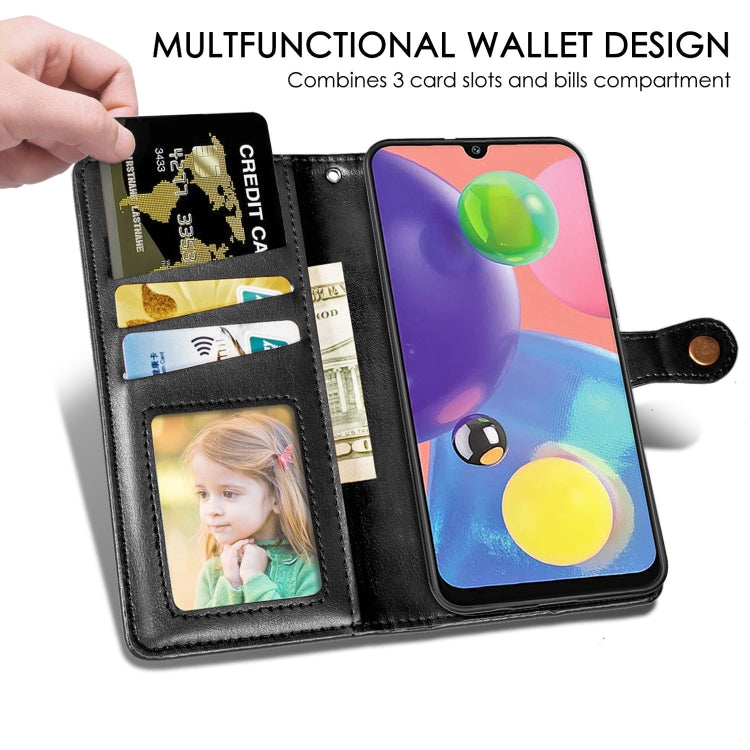 For Xiaomi Redmi Note 8T Retro Solid Color Leather Buckle Mobile Phone Protection Leather Case with Photo Frame & Card Slot & Wallet & Bracket Function