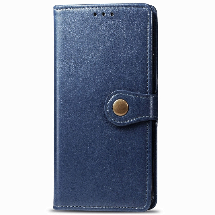 For Xiaomi Redmi Note 8T Retro Solid Color Leather Buckle Mobile Phone Protection Leather Case with Photo Frame & Card Slot & Wallet & Bracket Function