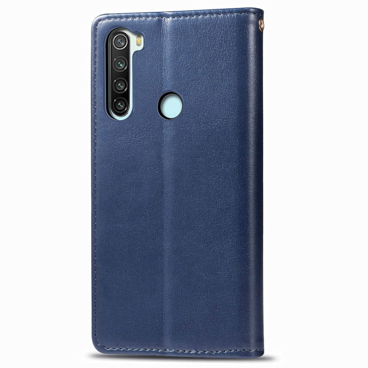 For Xiaomi Redmi Note 8T Retro Solid Color Leather Buckle Mobile Phone Protection Leather Case with Photo Frame & Card Slot & Wallet & Bracket Function