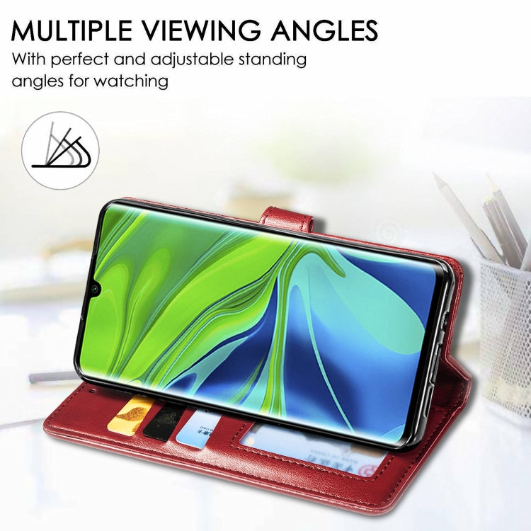 For Xiaomi CC9 Pro / Note 10 Retro Solid Color Leather Buckle Mobile Phone Protection Leather Case with Photo Frame & Card Slot & Wallet & Bracket Function