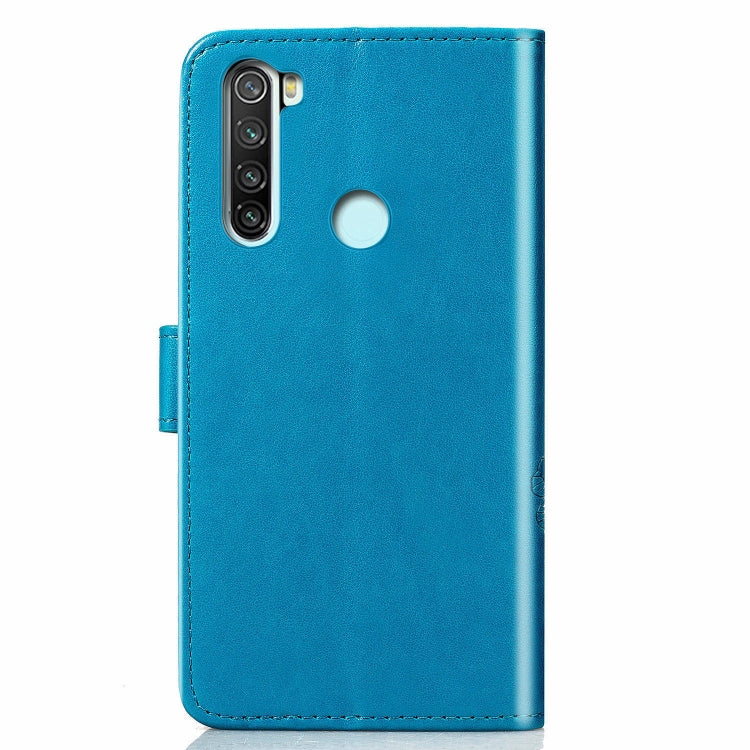 For Xiaomi Redmi Note 8T Lucky Clover Pressed Flowers Pattern Leather Case with Holder & Card Slots & Wallet & Hand Strap
