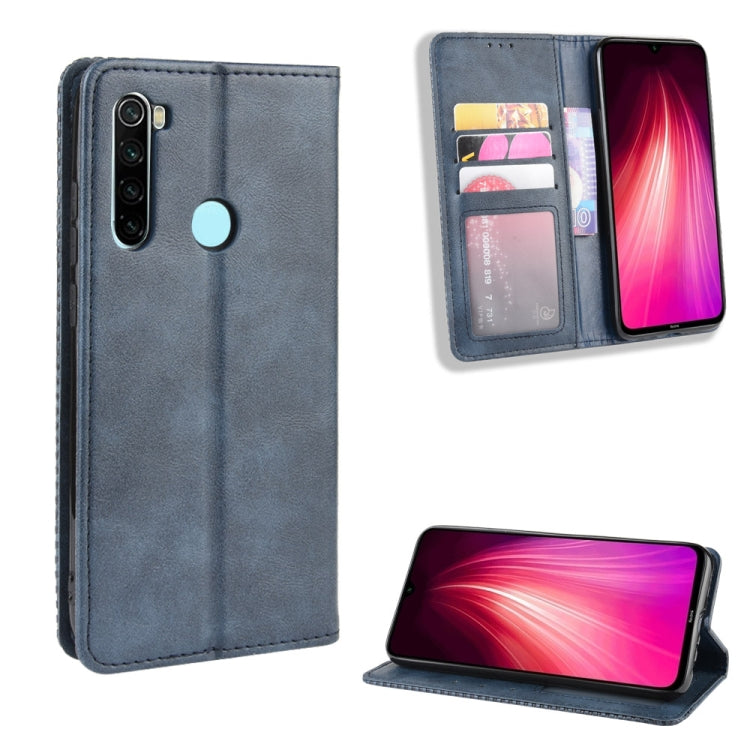For Xiaomi Redmi Note 8T Magnetic Buckle Retro Crazy Horse Texture Horizontal Flip Leather Case with Holder & Card Slots & Photo Frame