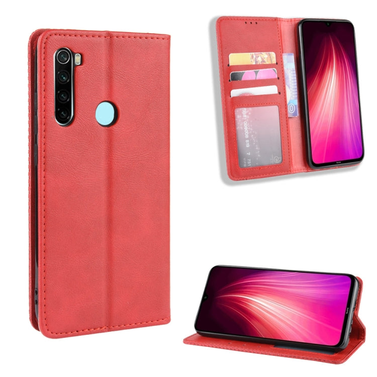 For Xiaomi Redmi Note 8T Magnetic Buckle Retro Crazy Horse Texture Horizontal Flip Leather Case with Holder & Card Slots & Photo Frame