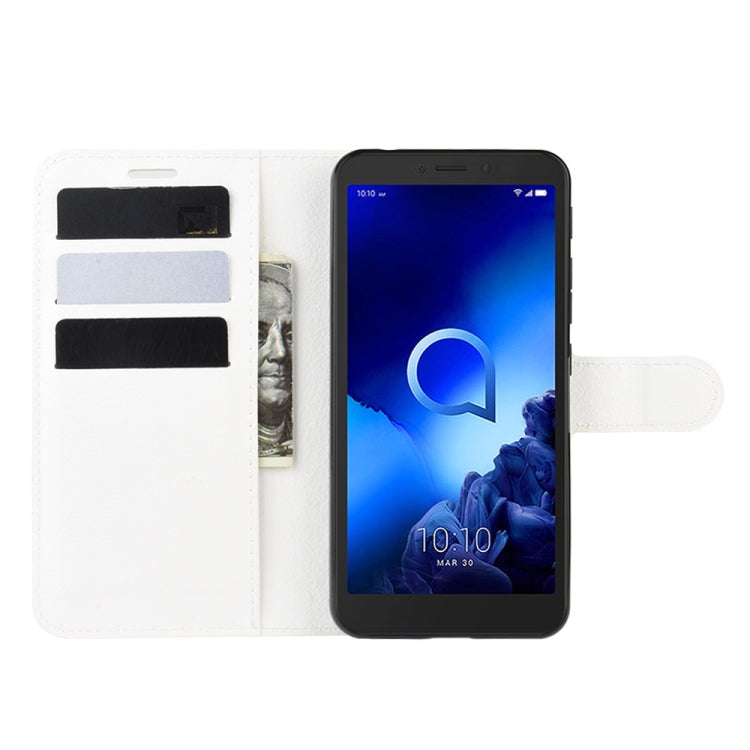 For Alcatel 1v (2019) (Fingerprint Version)Litchi Texture Horizontal Flip Protective Case with Holder & Card Slots & Wallet