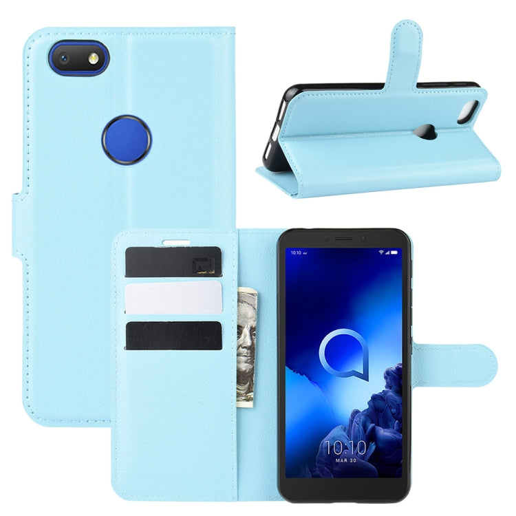 For Alcatel 1v (2019) (Fingerprint Version)Litchi Texture Horizontal Flip Protective Case with Holder & Card Slots & Wallet