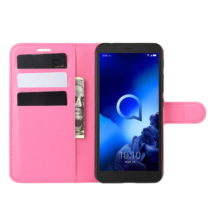 For Alcatel 1v (2019) (Fingerprint Version)Litchi Texture Horizontal Flip Protective Case with Holder & Card Slots & Wallet