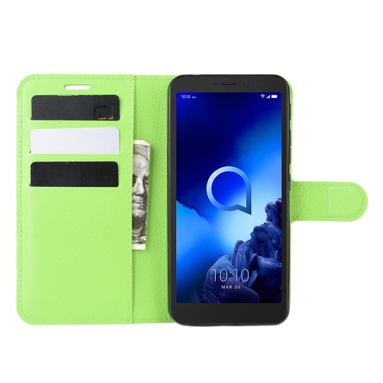 For Alcatel 1v (2019) (Fingerprint Version)Litchi Texture Horizontal Flip Protective Case with Holder & Card Slots & Wallet