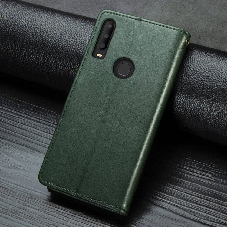 For Alcatel 3X 2019 Retro Solid Color Leather Buckle Mobile Phone Protection Leather Case with Photo Frame & Card Slot & Wallet & Bracket Function