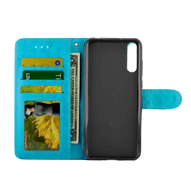 Huawei Enjoy 10 Crazy Horse Texture Leather Horizontal Flip Protective Case with Holder & Card Slots & Wallet & Photo Frame