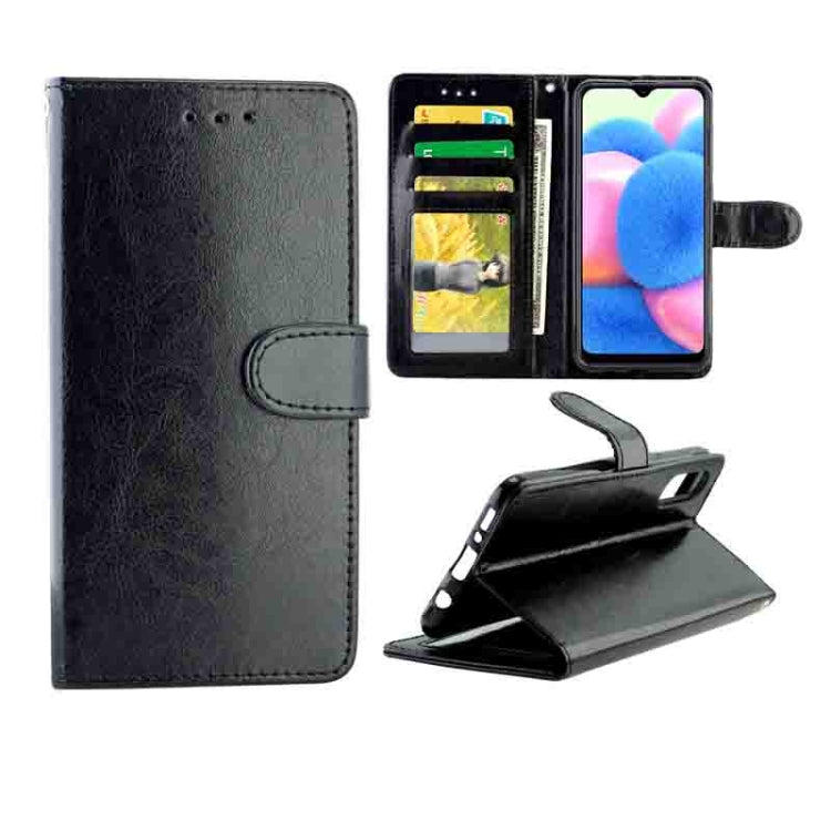 For Galaxy A30s/A50 Crazy Horse Texture Leather Horizontal Flip Protective Case with Holder & Card Slots & Wallet & Photo Frame