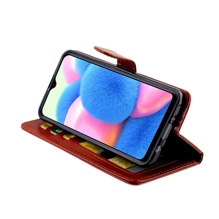 For Galaxy A30s/A50 Crazy Horse Texture Leather Horizontal Flip Protective Case with Holder & Card Slots & Wallet & Photo Frame