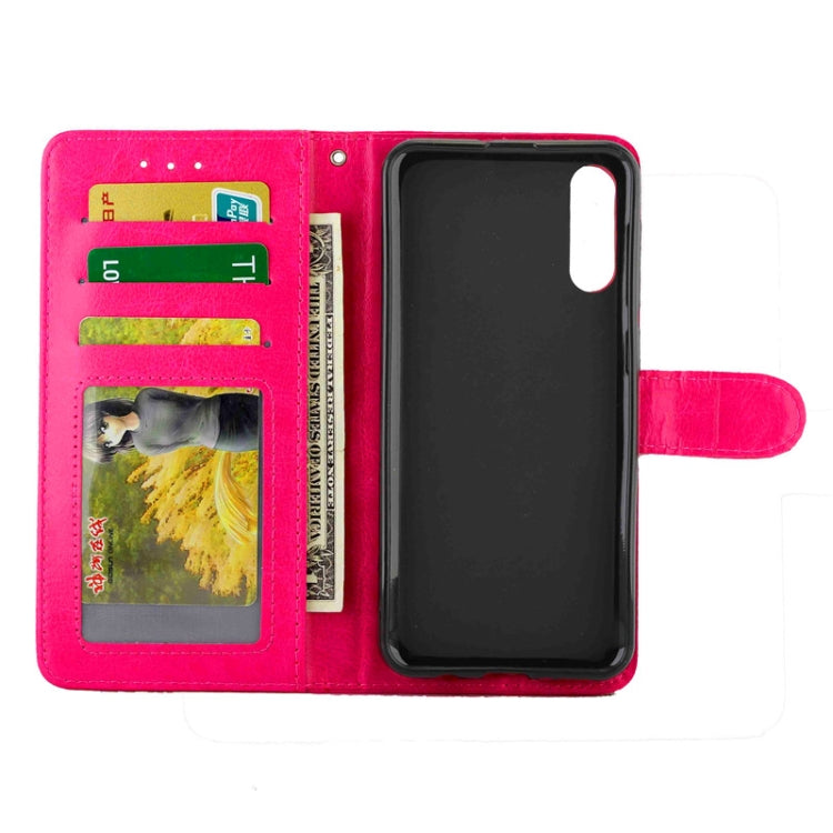 For Galaxy A30s/A50 Crazy Horse Texture Leather Horizontal Flip Protective Case with Holder & Card Slots & Wallet & Photo Frame