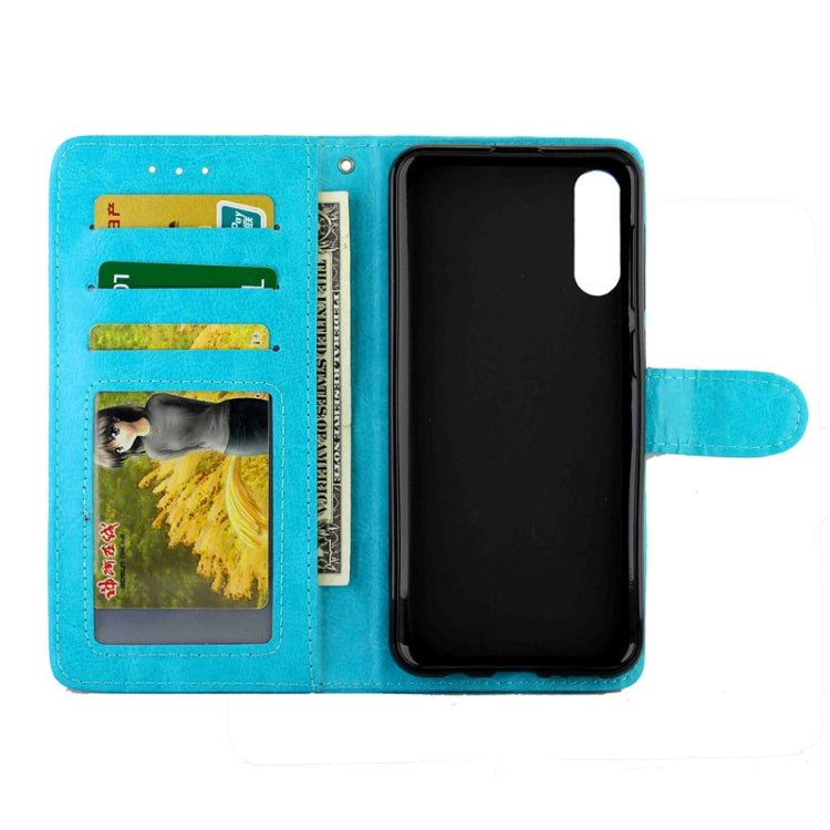 For Galaxy A30s/A50 Crazy Horse Texture Leather Horizontal Flip Protective Case with Holder & Card Slots & Wallet & Photo Frame