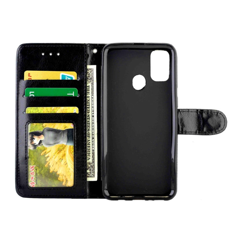 For Galaxy M30s Crazy Horse Texture Leather Horizontal Flip Protective Case with Holder & Card Slots & Wallet & Photo Frame