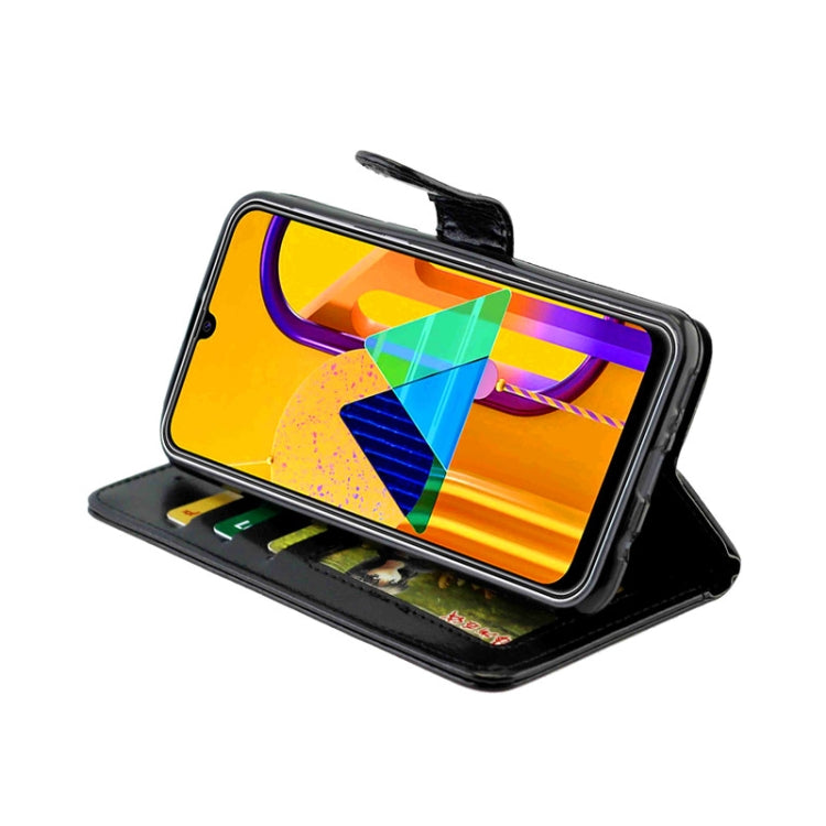 For Galaxy M30s Crazy Horse Texture Leather Horizontal Flip Protective Case with Holder & Card Slots & Wallet & Photo Frame