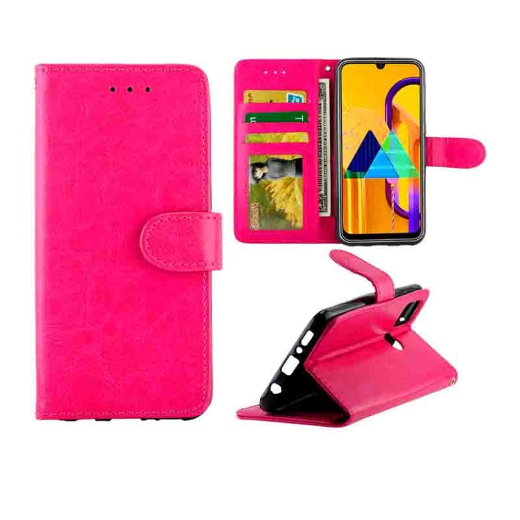 For Galaxy M30s Crazy Horse Texture Leather Horizontal Flip Protective Case with Holder & Card Slots & Wallet & Photo Frame