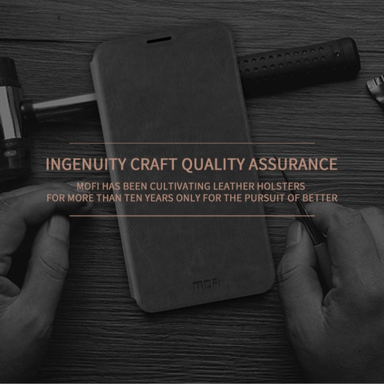 For Xiaomi RedMi Note 8T MOFI Rui Series Classical Leather Flip Leather Case With Bracket Embedded Steel Plate All-inclusive