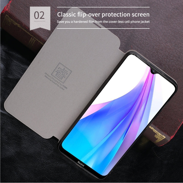 For Xiaomi RedMi Note 8T MOFI Rui Series Classical Leather Flip Leather Case With Bracket Embedded Steel Plate All-inclusive
