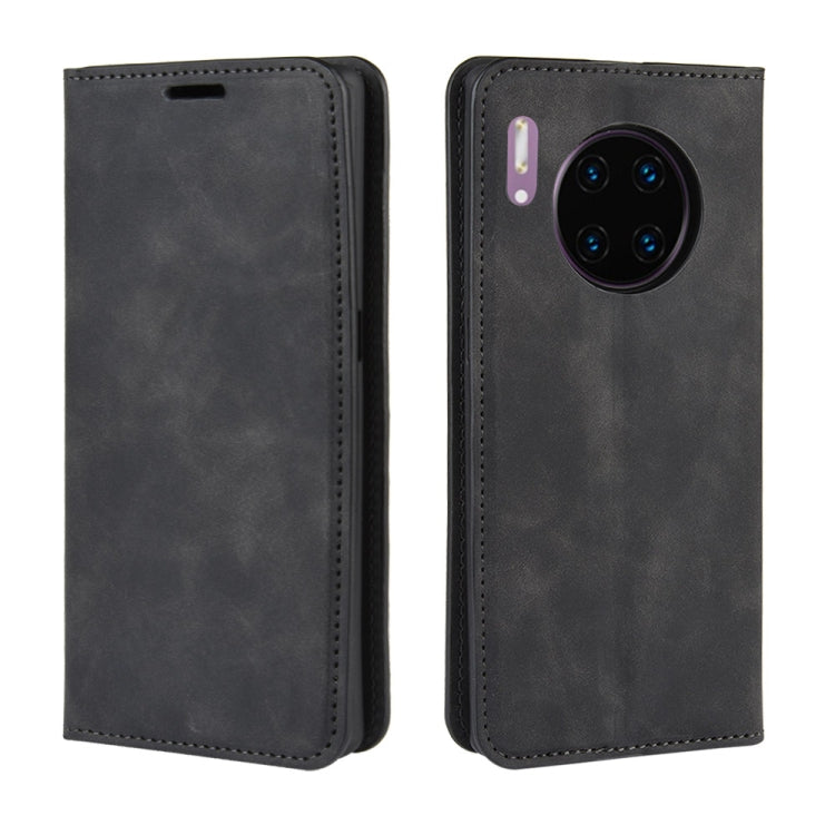 For Huawei Mate 30 Pro Retro-skin Business Magnetic Suction Leather Case with Holder & Card Slots & Wallet