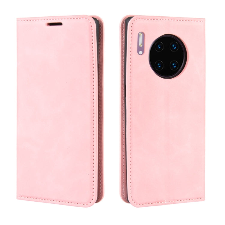 For Huawei Mate 30 Pro Retro-skin Business Magnetic Suction Leather Case with Holder & Card Slots & Wallet