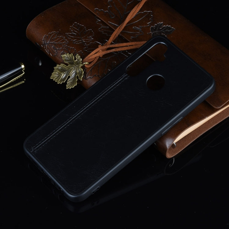 For Oppo Realme 5 Shockproof Sewing Cow Pattern Skin PC + PU + TPU Case