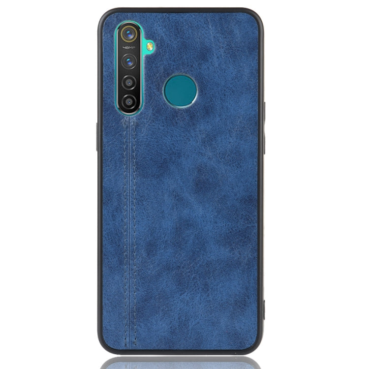 For Oppo Realme 5 Shockproof Sewing Cow Pattern Skin PC + PU + TPU Case