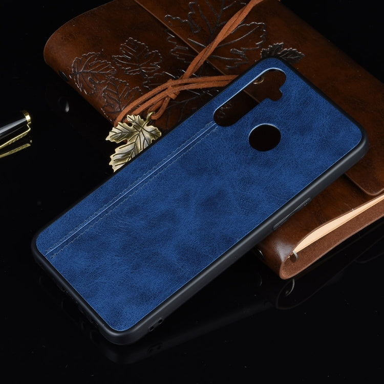 For Oppo Realme 5 Shockproof Sewing Cow Pattern Skin PC + PU + TPU Case