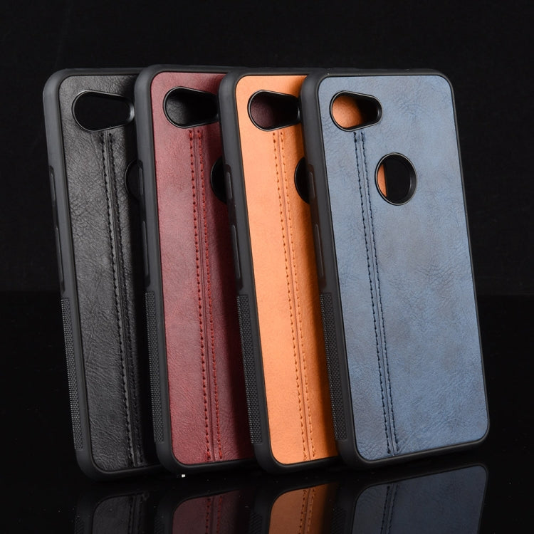 For Google Pixel 3a XL Shockproof Sewing Cow Pattern Skin PC + PU + TPU Case